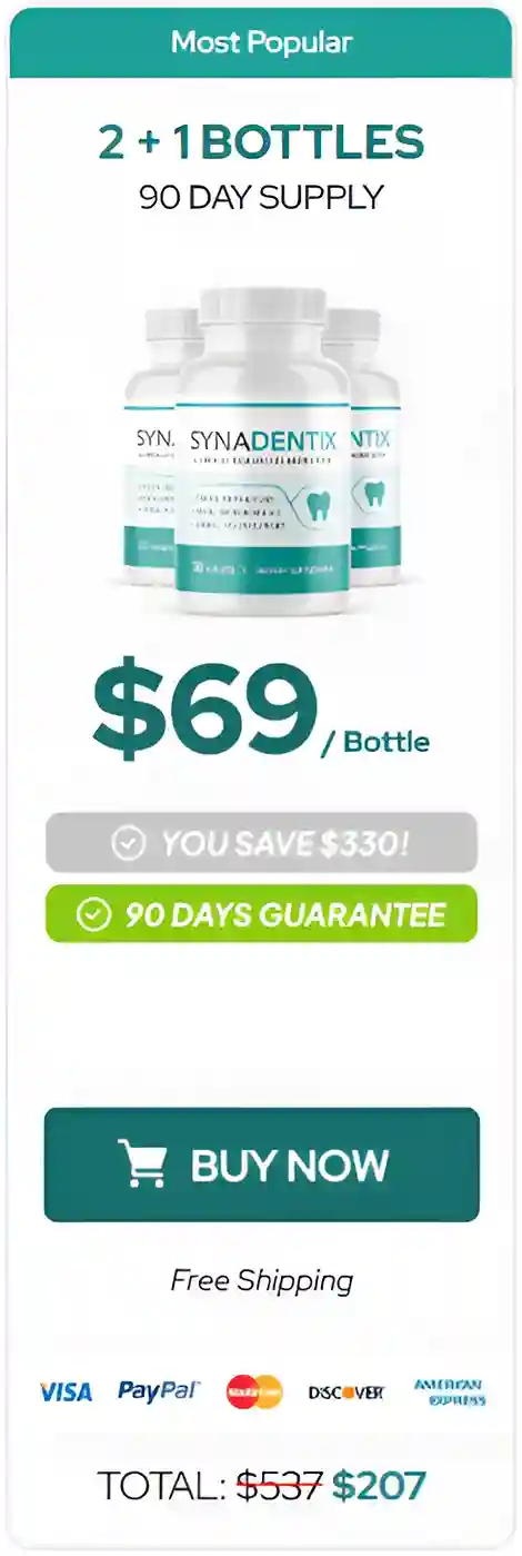 Synadentix- 3 bottles pricing
